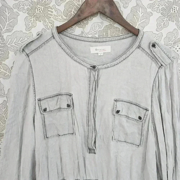 Two By Vince Camuto Shirt Dress Size XL Rayon Long sleeve Gray 3566C - Picture 3 of 8